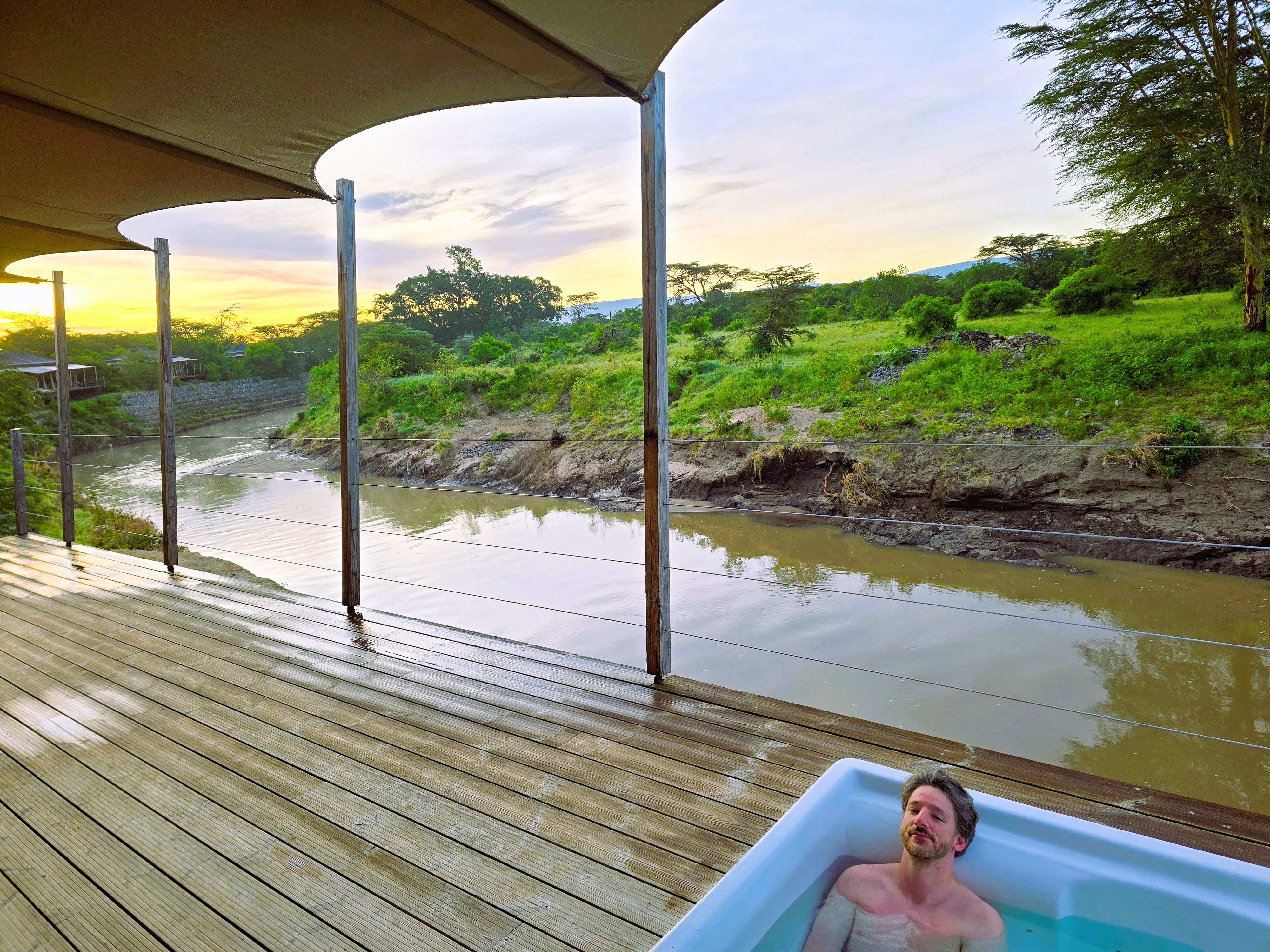 Private hot tub in every suite.